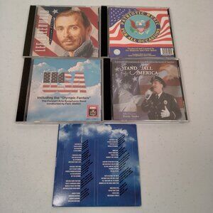 American Patiotic Music CD Lot of 5 USA Olympic Fanfare Police Lee Greenwood Mix